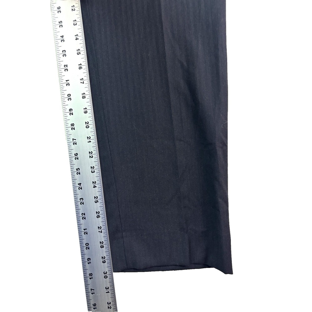 Jos A Bank 34x30 Navy Blue Herringbone Wool Dress Suit Pants Trouser Flat Front - Picture 4 of 9